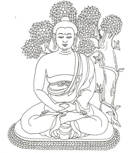 弥勒佛素描图片大全手绘
